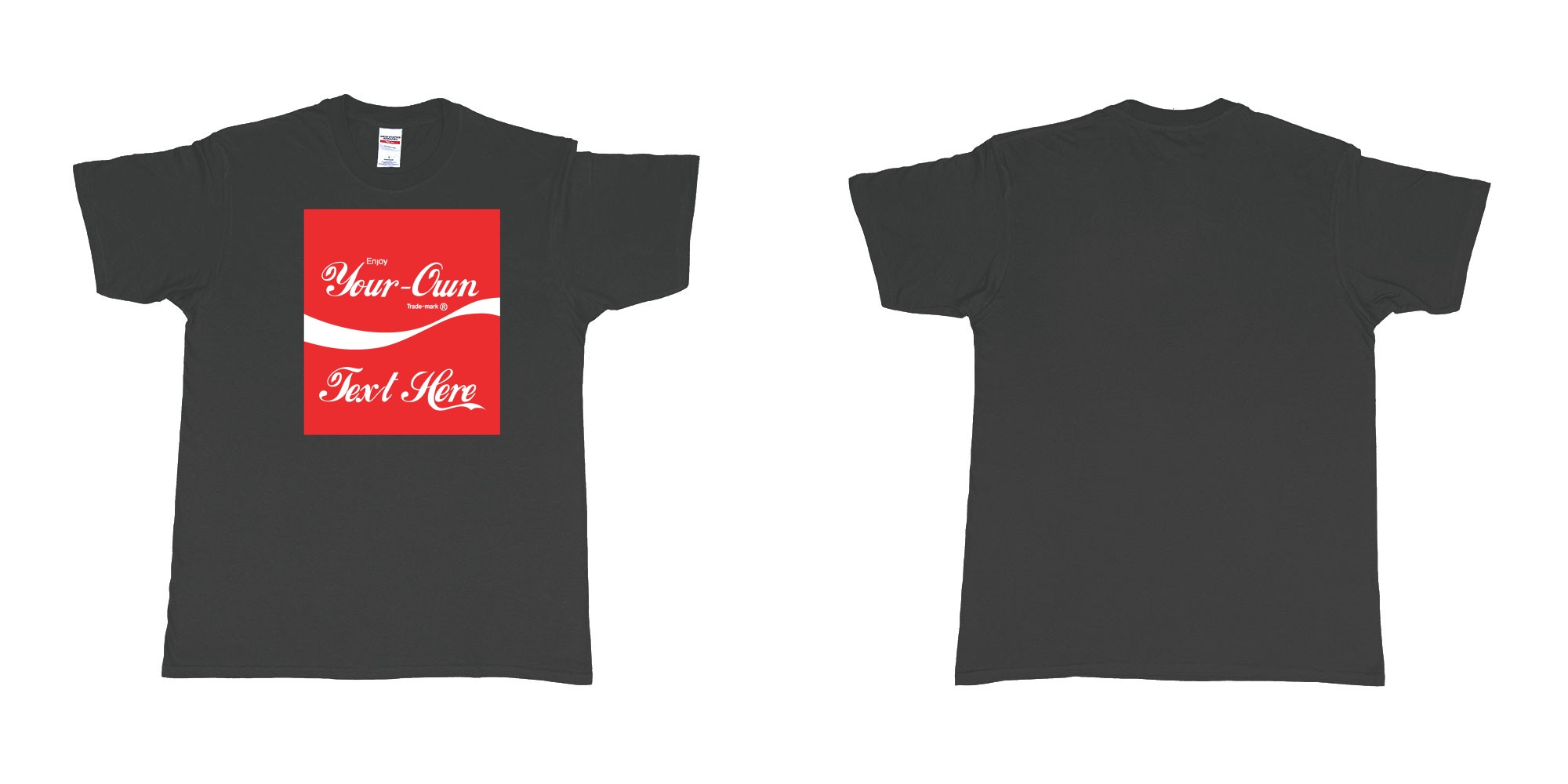 Custom tshirt design Coca Cola in fabric color black choice your own text made in Bali by The Pirate Way