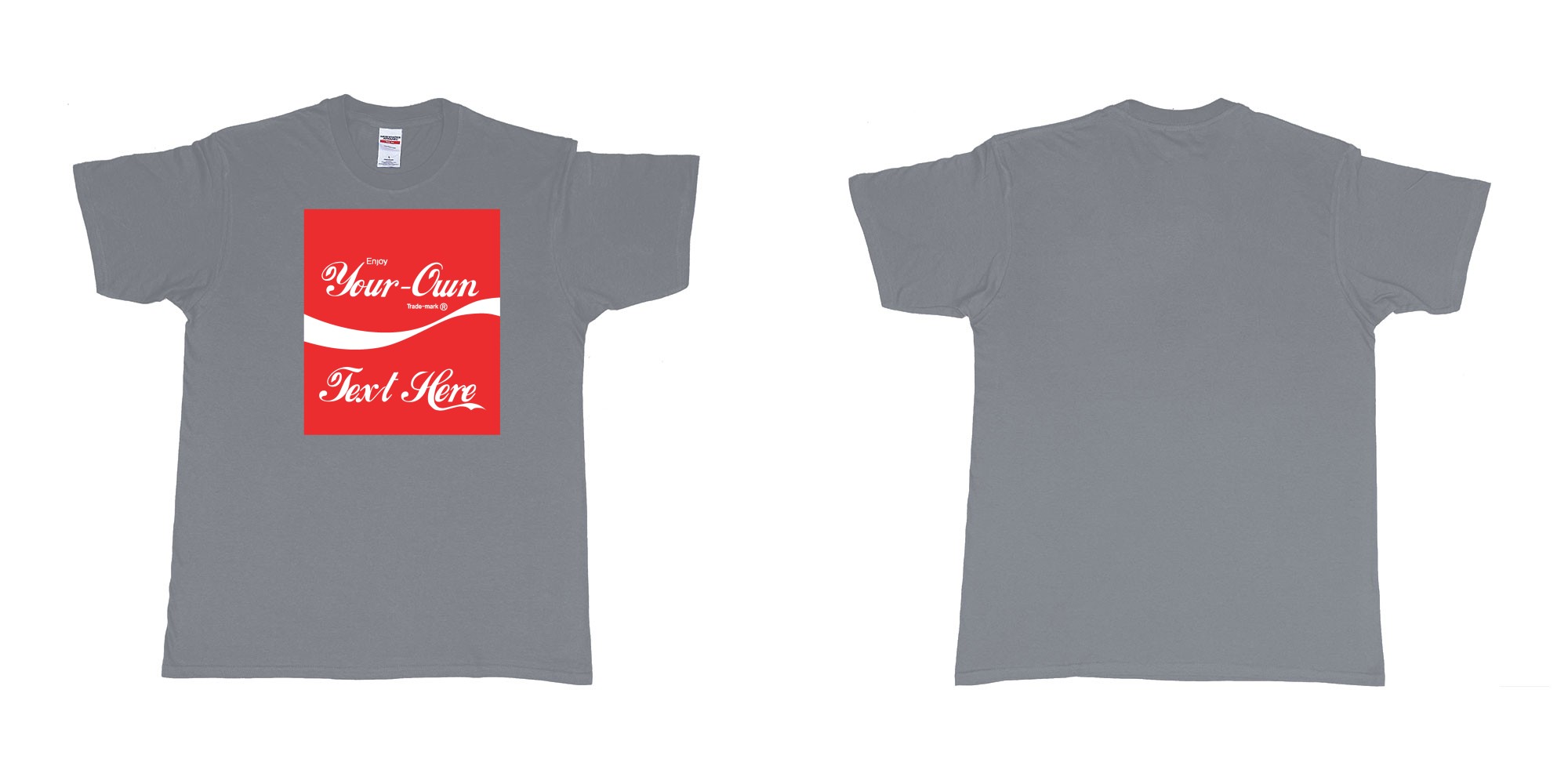 Custom tshirt design Coca Cola in fabric color misty choice your own text made in Bali by The Pirate Way
