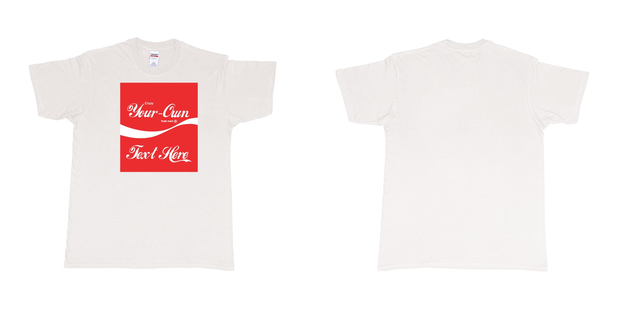 Custom tshirt design Coca Cola in fabric color white choice your own text made in Bali by The Pirate Way