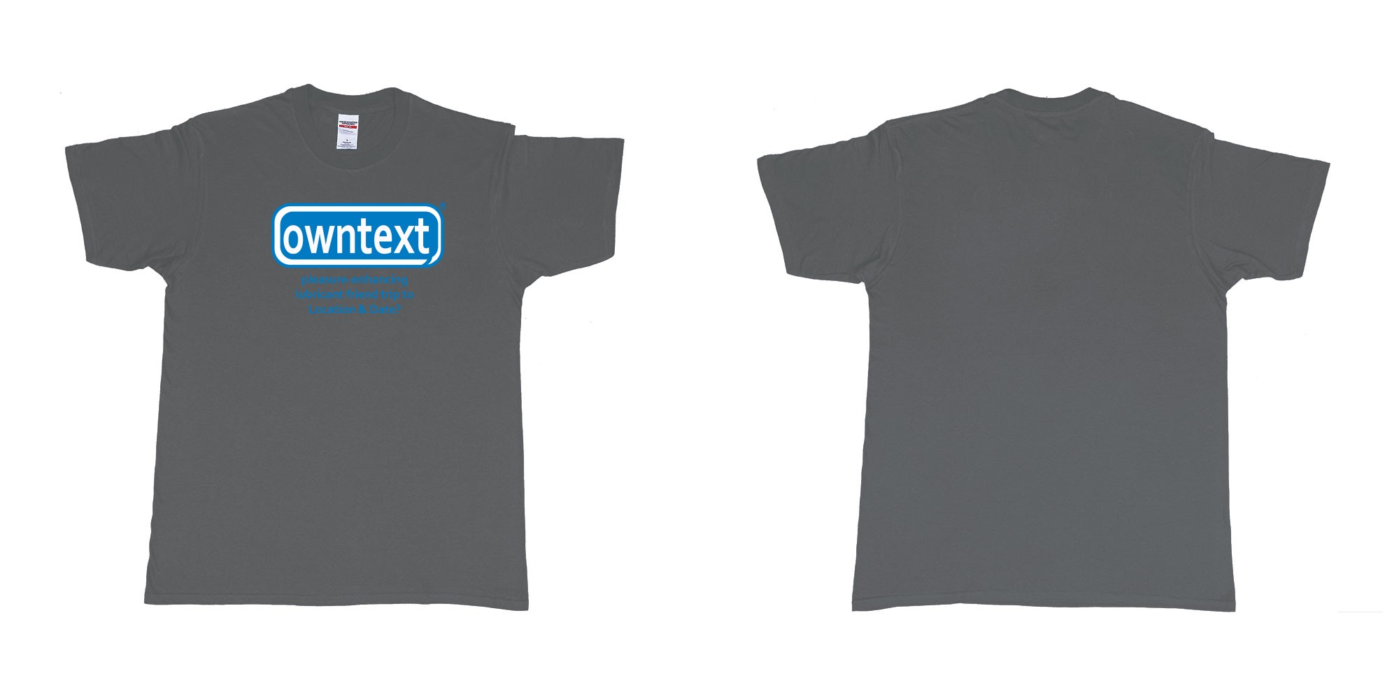 Custom tshirt design Durex in fabric color charcoal choice your own text made in Bali by The Pirate Way