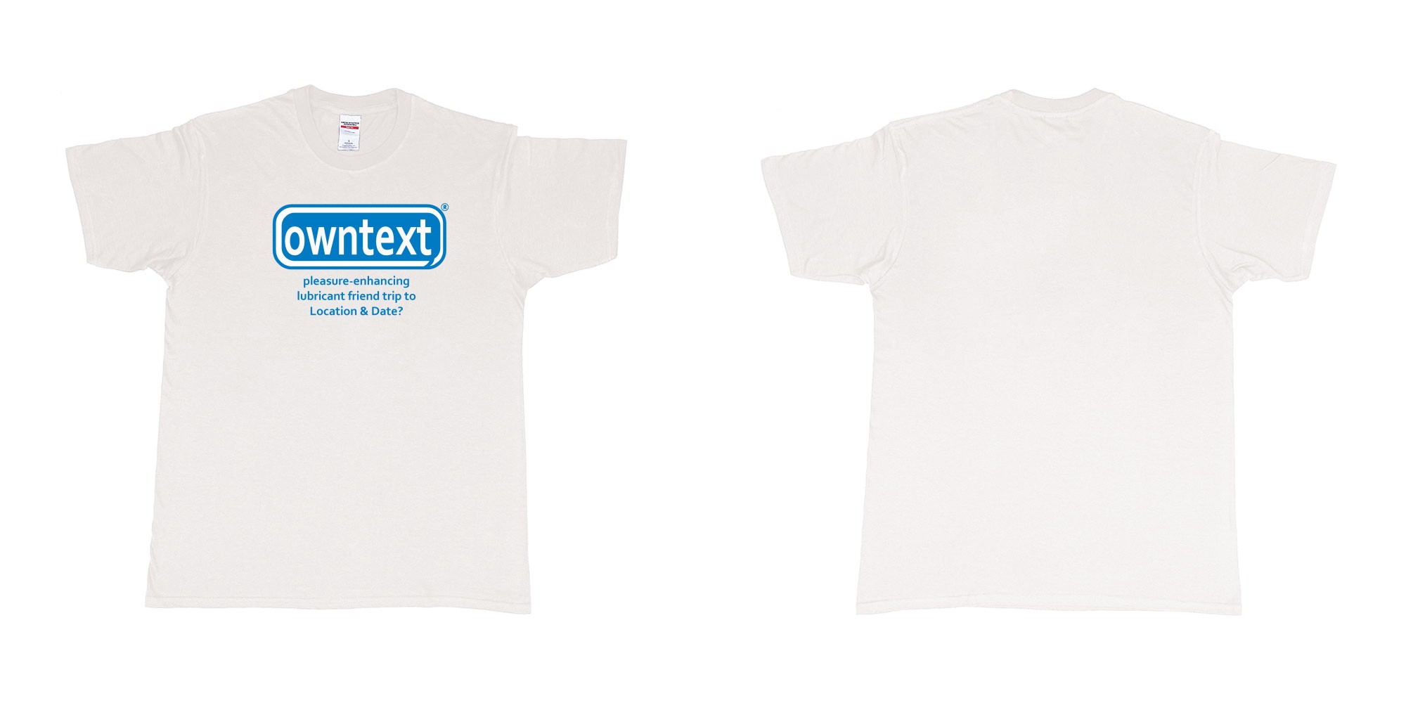 Custom tshirt design Durex in fabric color white choice your own text made in Bali by The Pirate Way