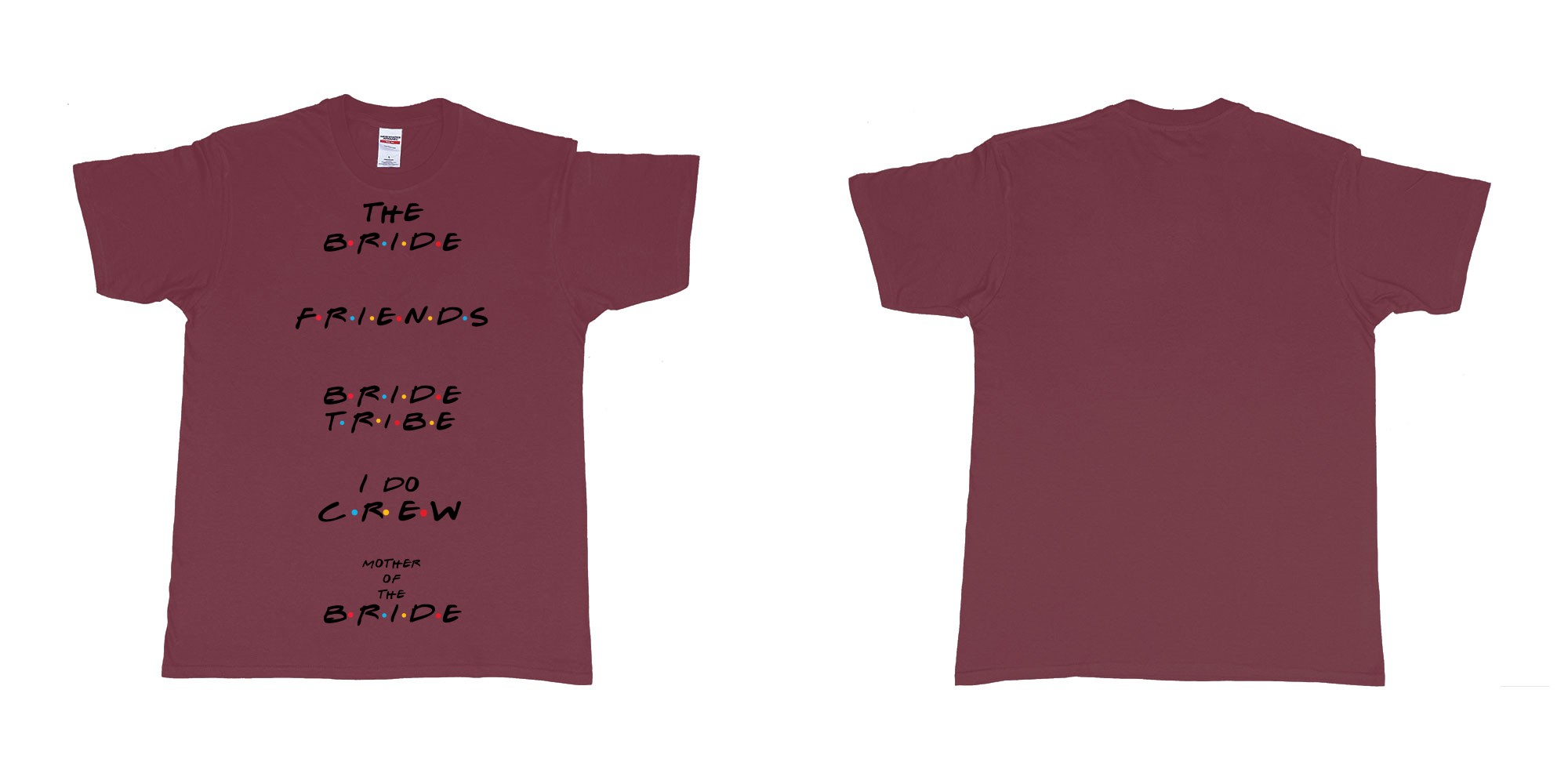 Custom tshirt design TPW friends in fabric color marron choice your own text made in Bali by The Pirate Way