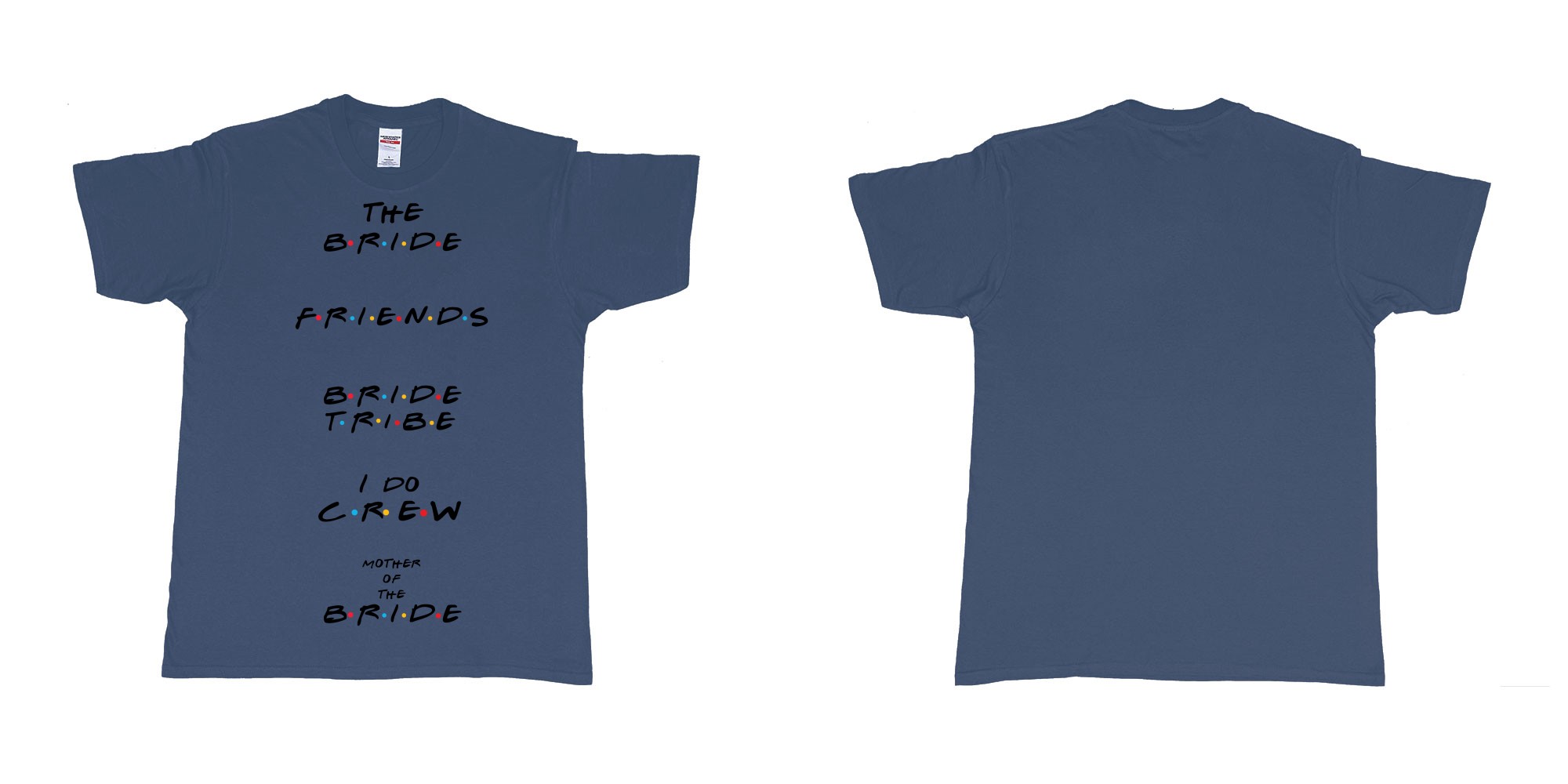 Custom tshirt design TPW friends in fabric color navy choice your own text made in Bali by The Pirate Way
