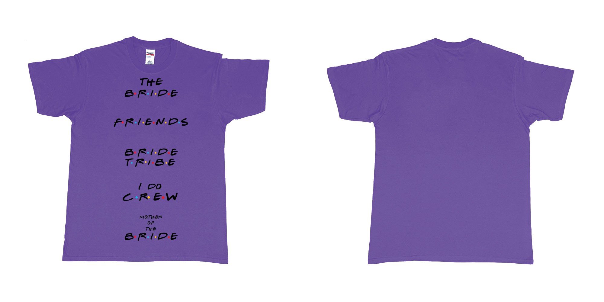 Custom tshirt design TPW friends in fabric color purple choice your own text made in Bali by The Pirate Way