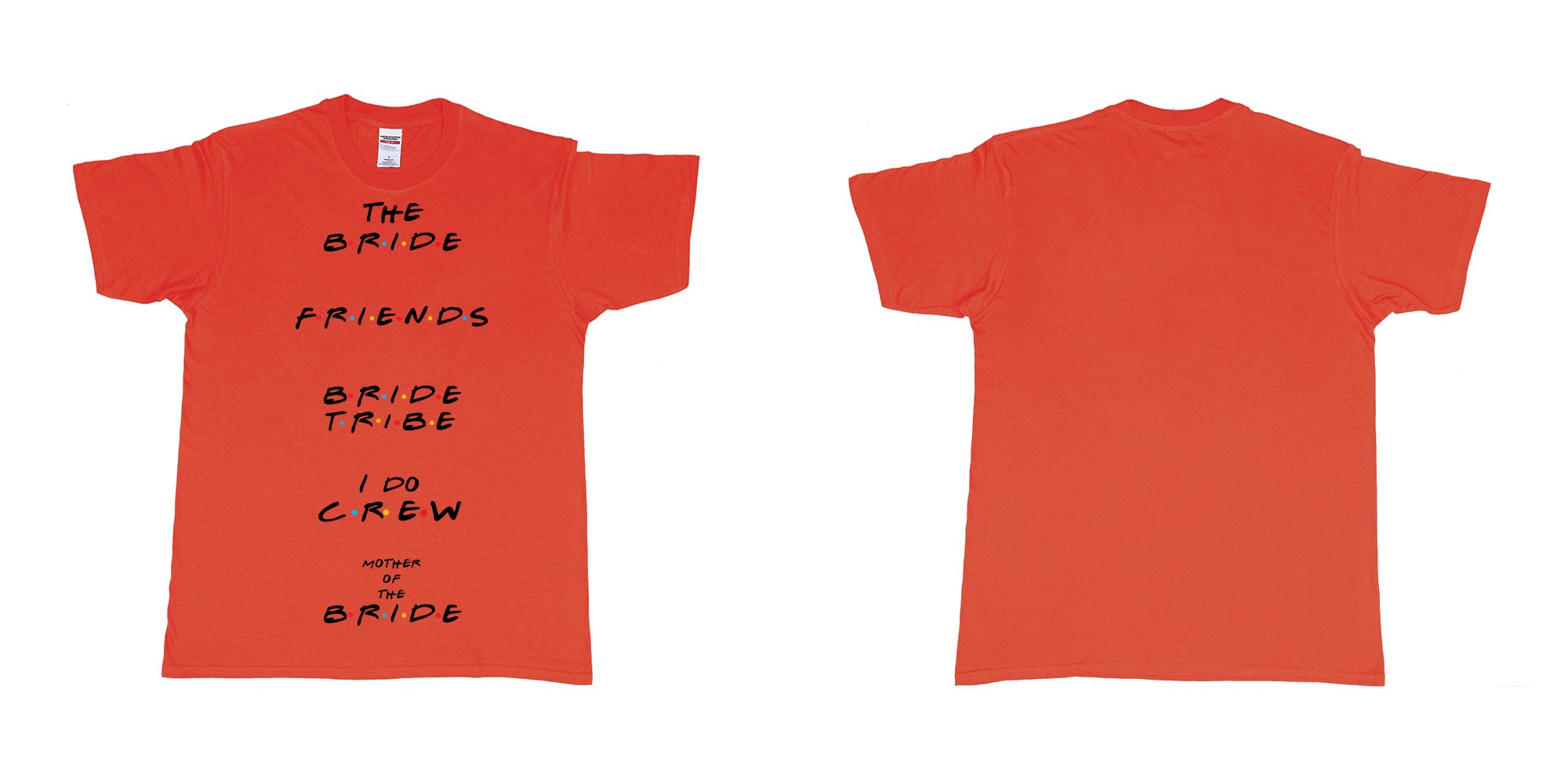Custom tshirt design TPW friends in fabric color red choice your own text made in Bali by The Pirate Way
