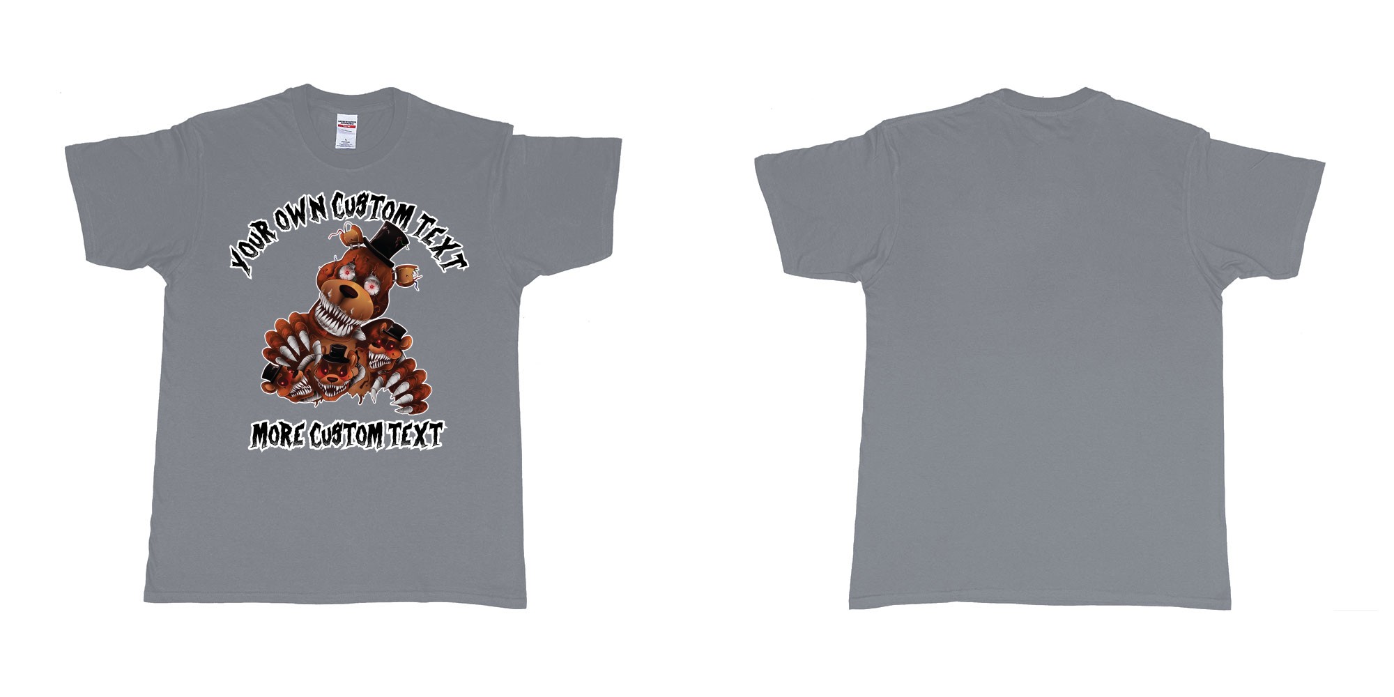 Custom tshirt design five nights at freddy scary bears in fabric color misty choice your own text made in Bali by The Pirate Way