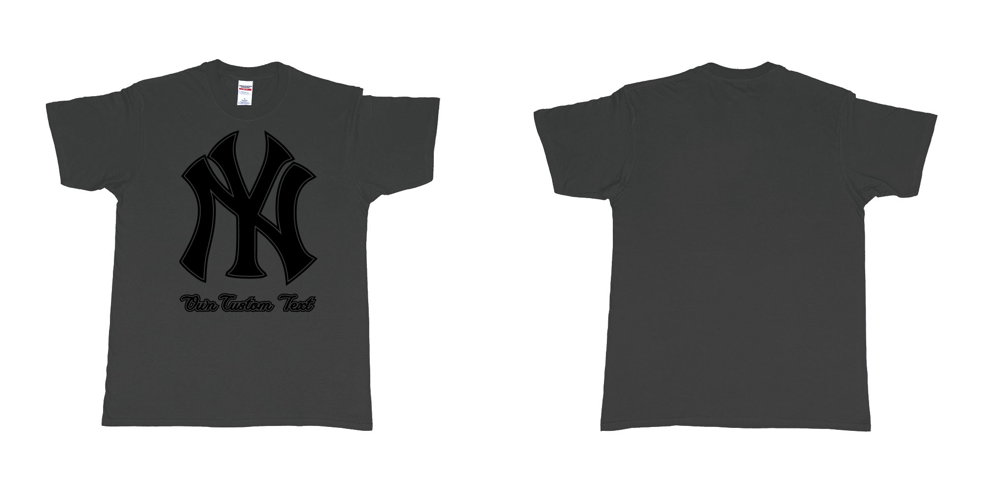 Custom tshirt design new york yankees baseball team custom design in fabric color black choice your own text made in Bali by The Pirate Way