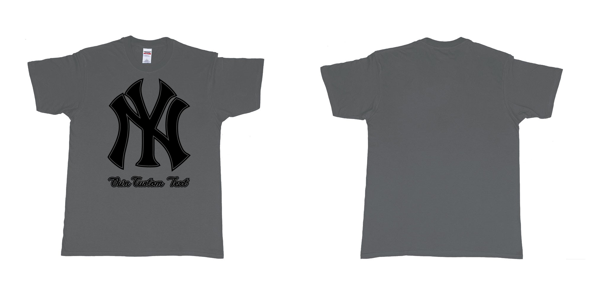 Custom tshirt design new york yankees baseball team custom design in fabric color charcoal choice your own text made in Bali by The Pirate Way