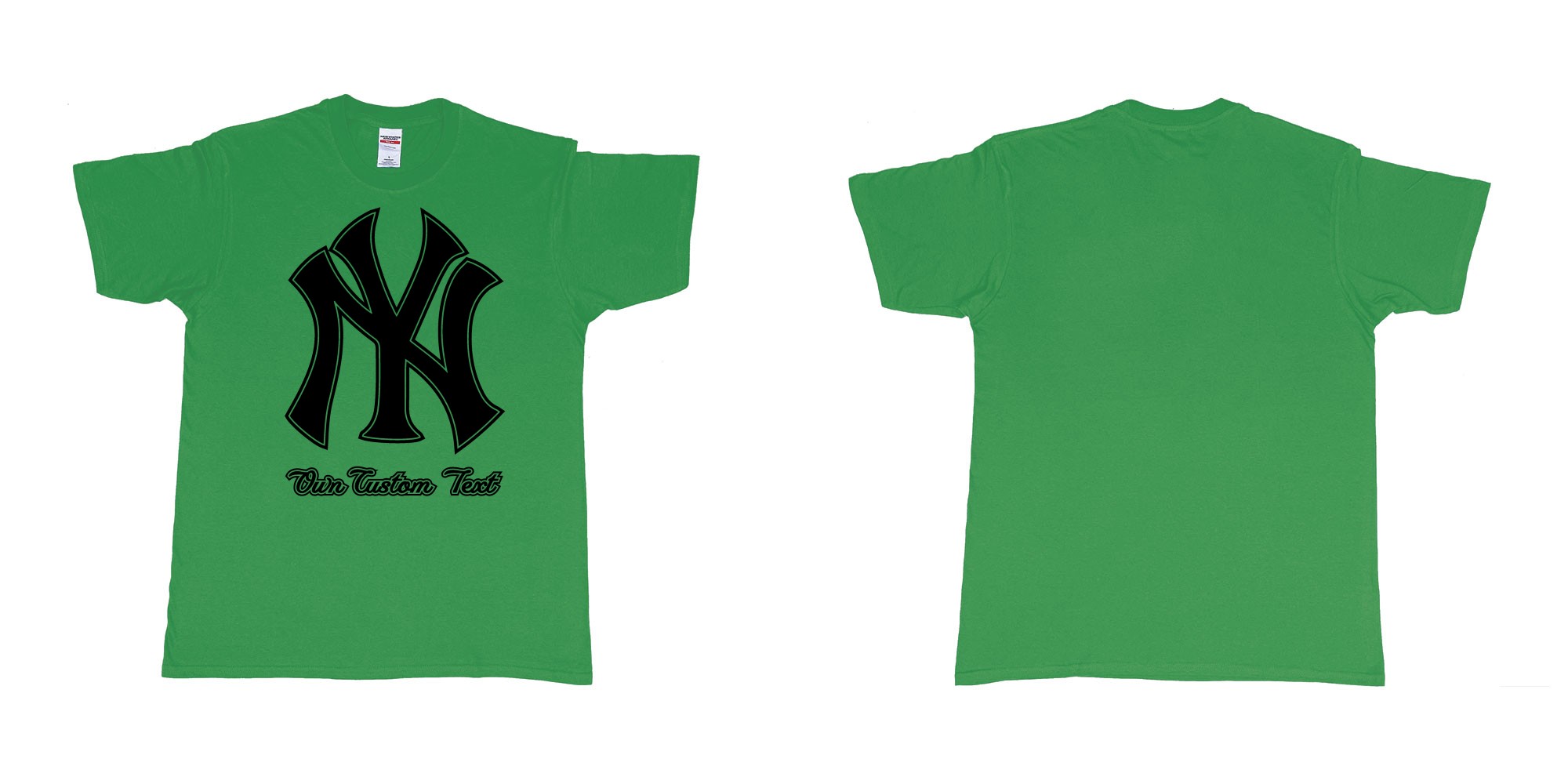 Custom tshirt design new york yankees baseball team custom design in fabric color irish-green choice your own text made in Bali by The Pirate Way