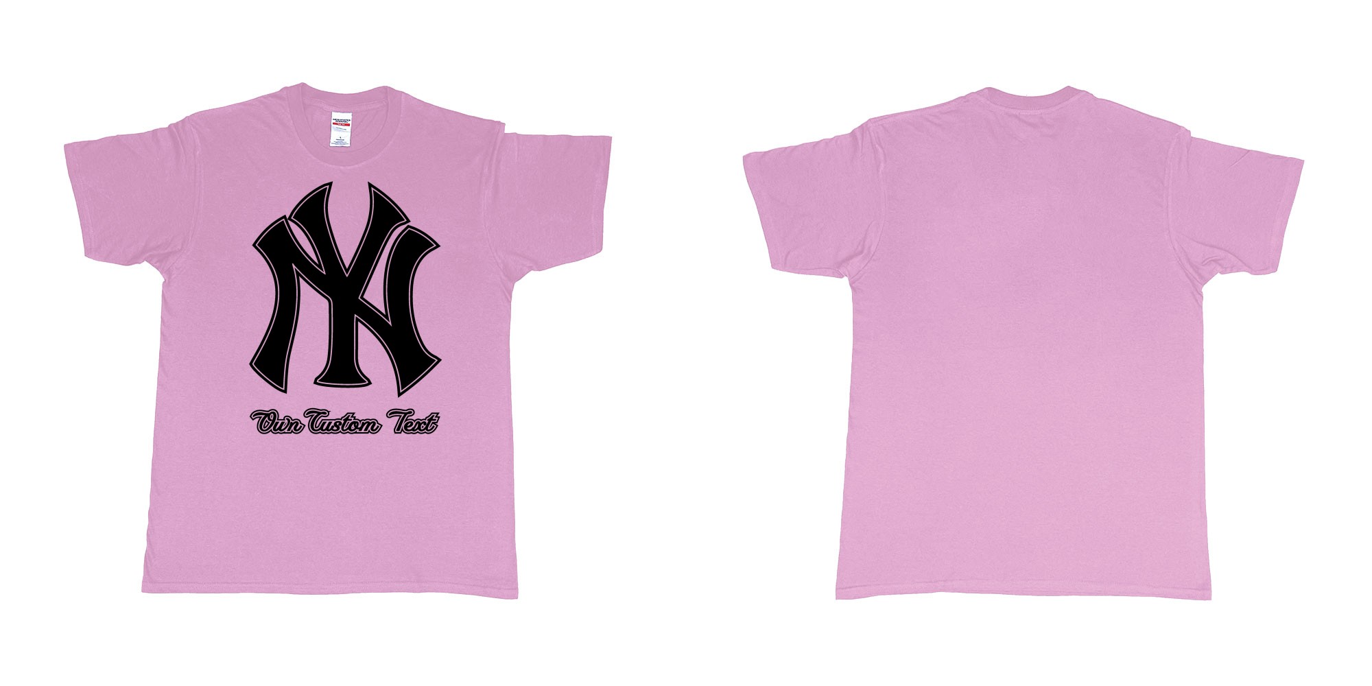 Custom tshirt design new york yankees baseball team custom design in fabric color light-pink choice your own text made in Bali by The Pirate Way