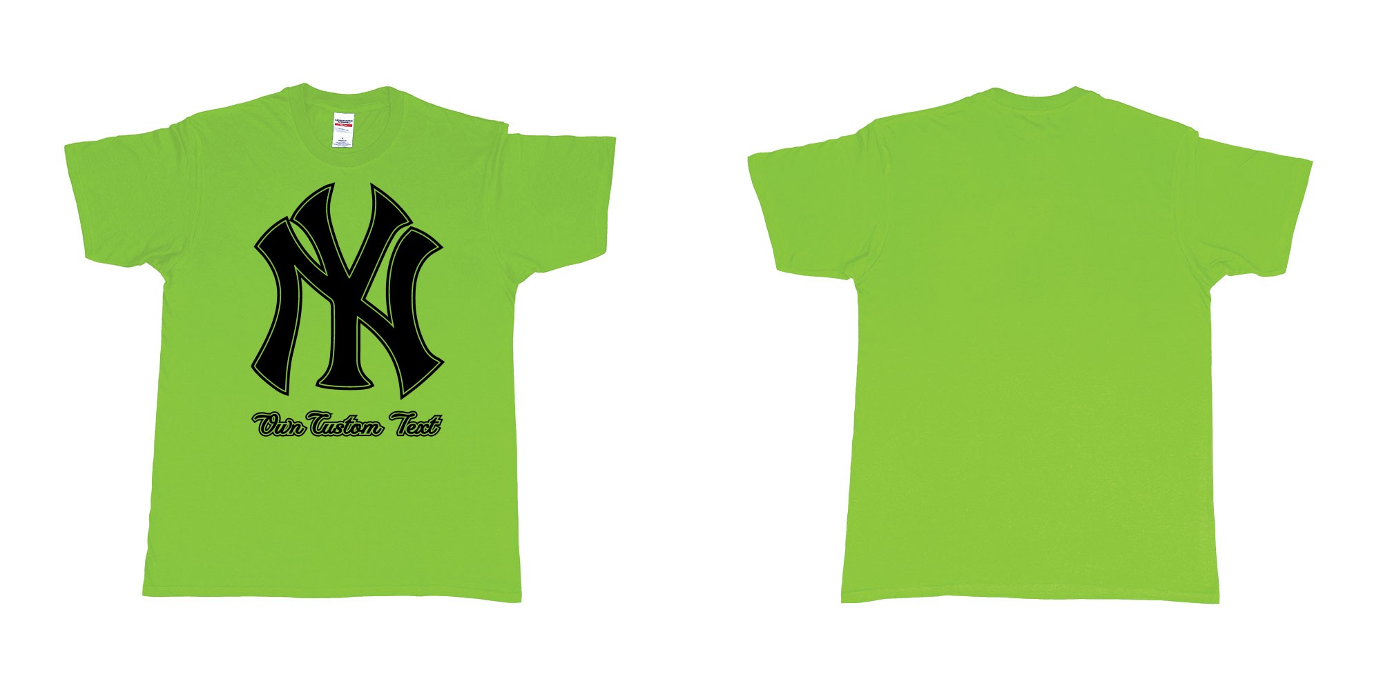 Custom tshirt design new york yankees baseball team custom design in fabric color lime choice your own text made in Bali by The Pirate Way