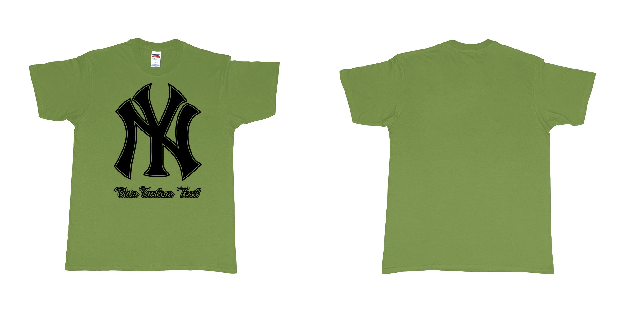 Custom tshirt design new york yankees baseball team custom design in fabric color military-green choice your own text made in Bali by The Pirate Way