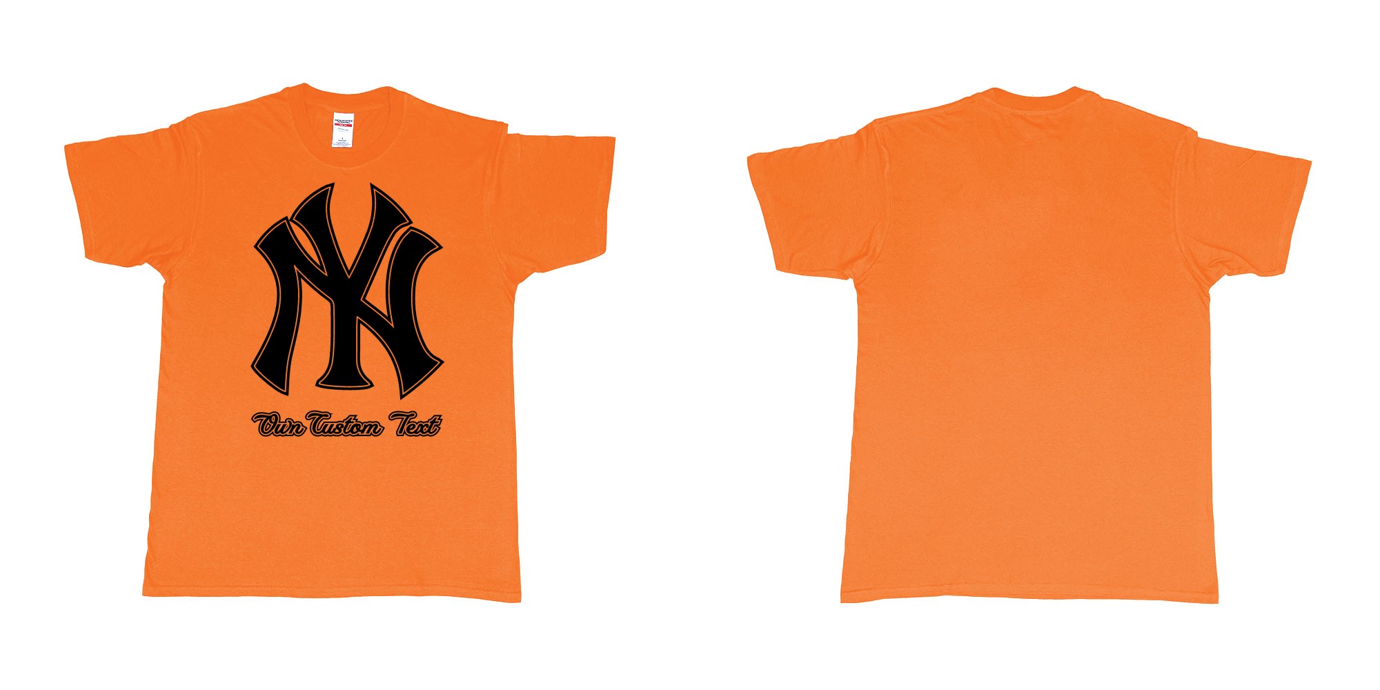 Custom tshirt design new york yankees baseball team custom design in fabric color orange choice your own text made in Bali by The Pirate Way