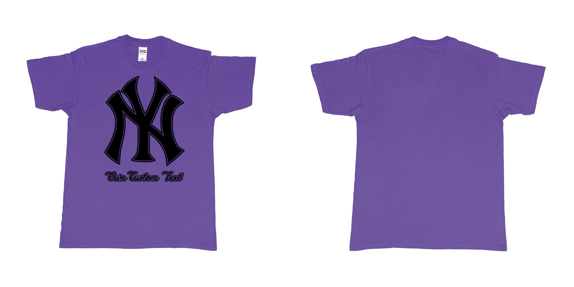 Custom tshirt design new york yankees baseball team custom design in fabric color purple choice your own text made in Bali by The Pirate Way