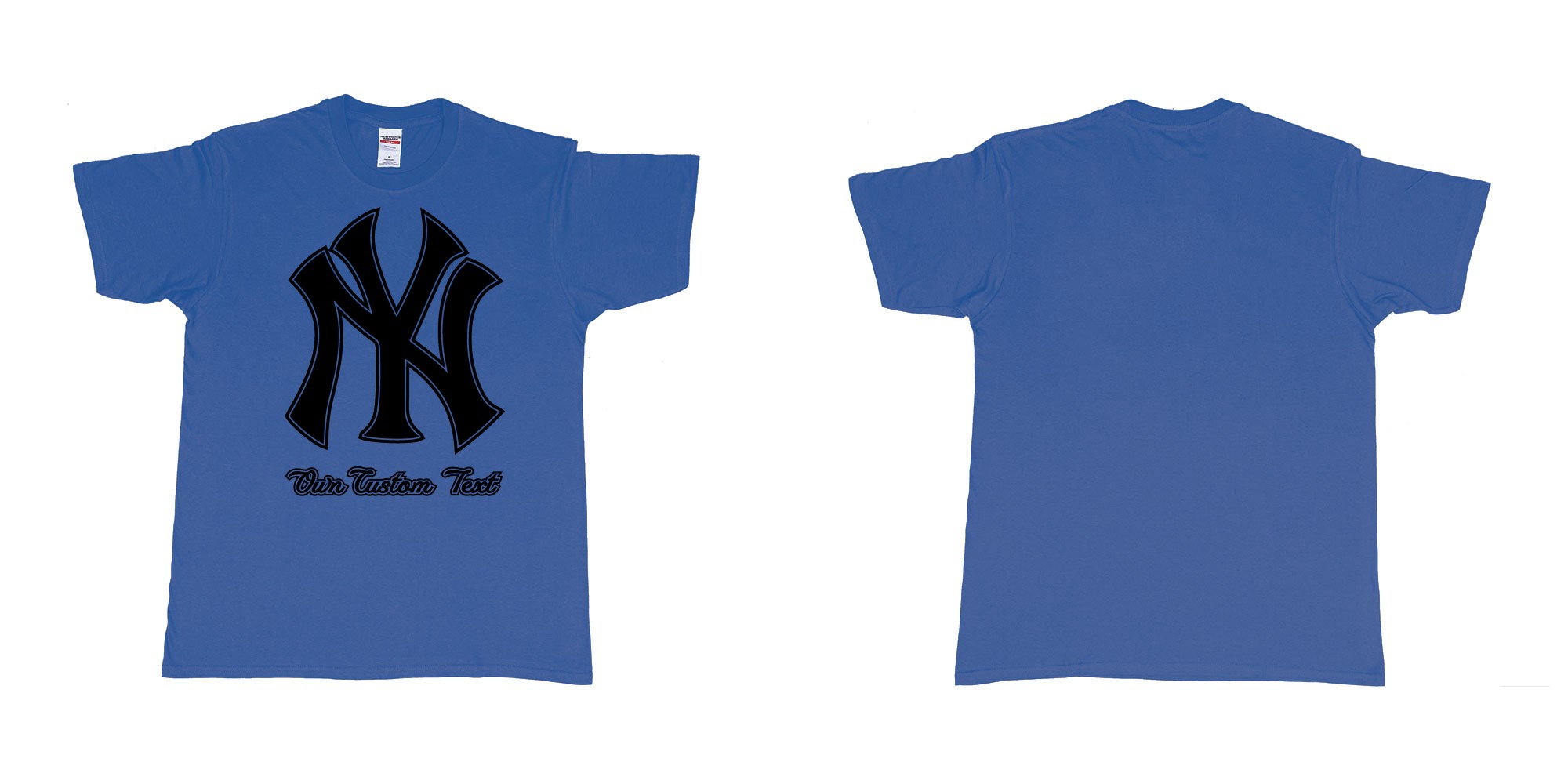 Custom tshirt design new york yankees baseball team custom design in fabric color royal-blue choice your own text made in Bali by The Pirate Way