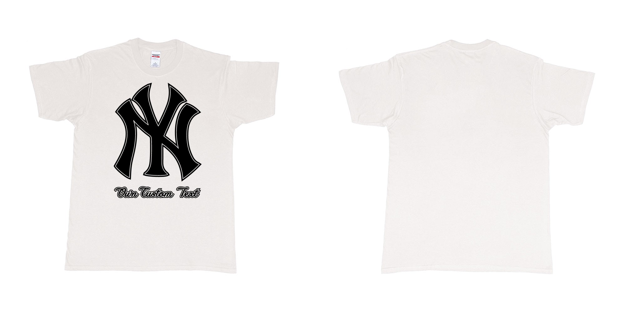 Custom tshirt design new york yankees baseball team custom design in fabric color white choice your own text made in Bali by The Pirate Way