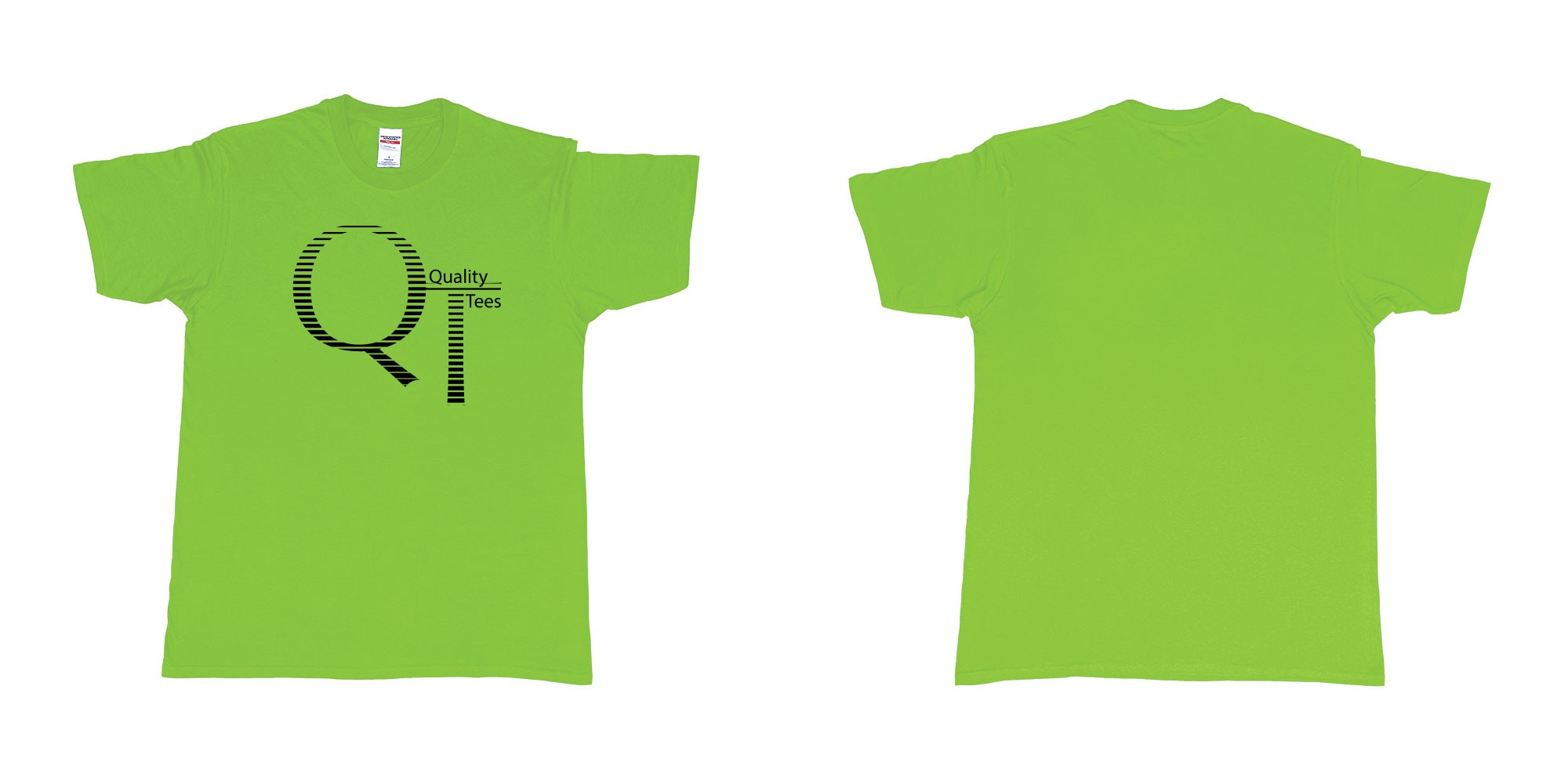 Custom tshirt design quality teeshirts in fabric color lime choice your own text made in Bali by The Pirate Way