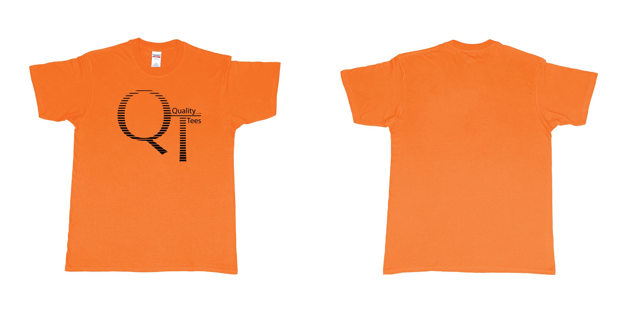 Custom tshirt design quality teeshirts in fabric color orange choice your own text made in Bali by The Pirate Way