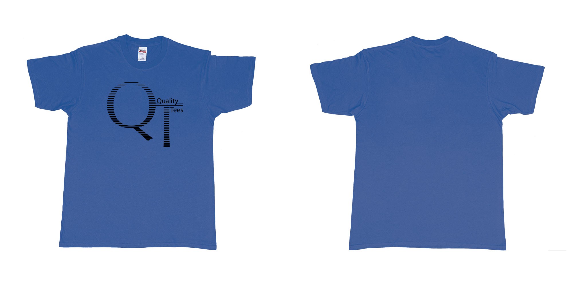 Custom tshirt design quality teeshirts in fabric color royal-blue choice your own text made in Bali by The Pirate Way