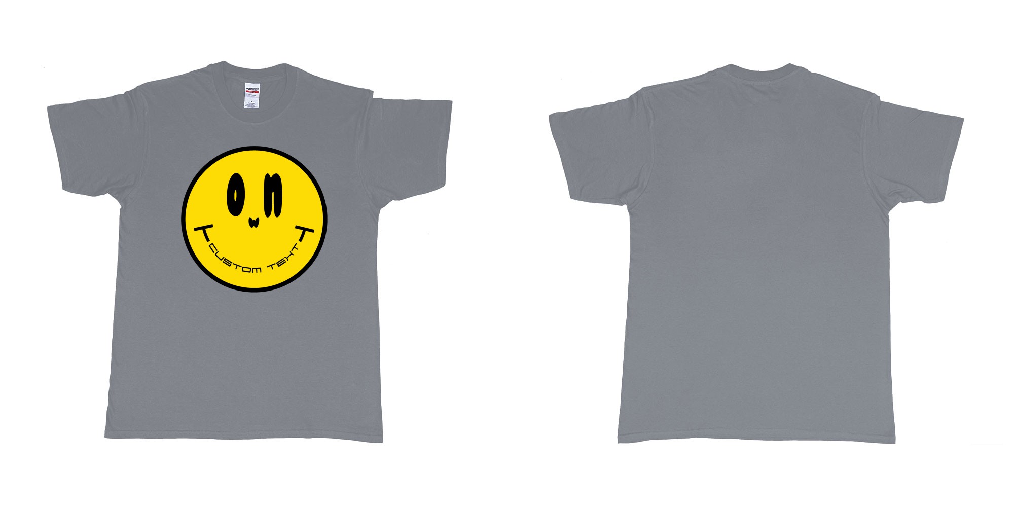 Custom tshirt design smiley face emoji custom text in fabric color misty choice your own text made in Bali by The Pirate Way