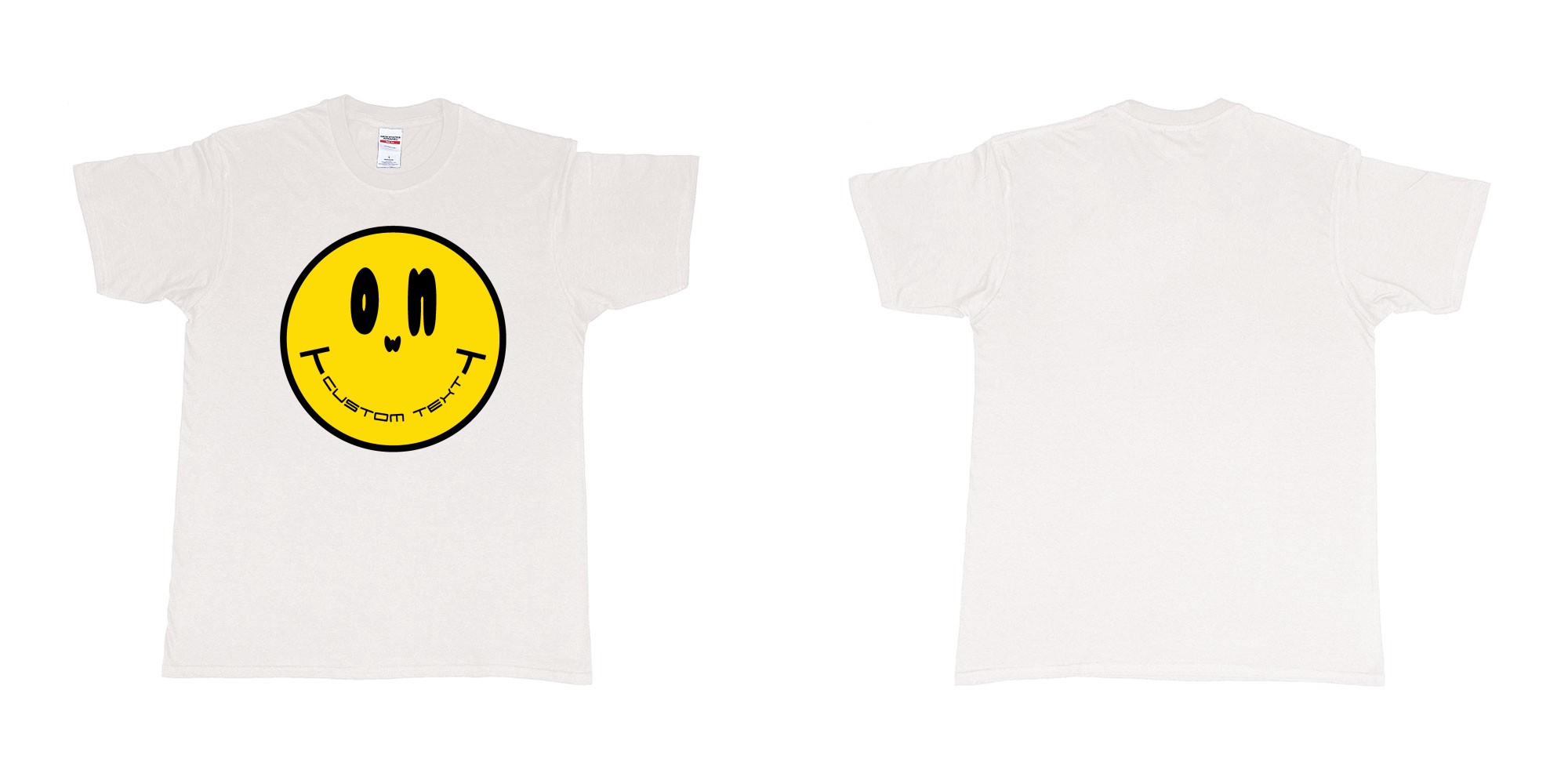 Custom tshirt design smiley face emoji custom text in fabric color white choice your own text made in Bali by The Pirate Way