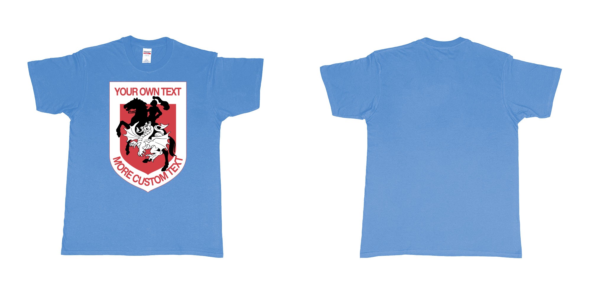 Custom tshirt design st george illawarra dragons custom design in fabric color carolina-blue choice your own text made in Bali by The Pirate Way