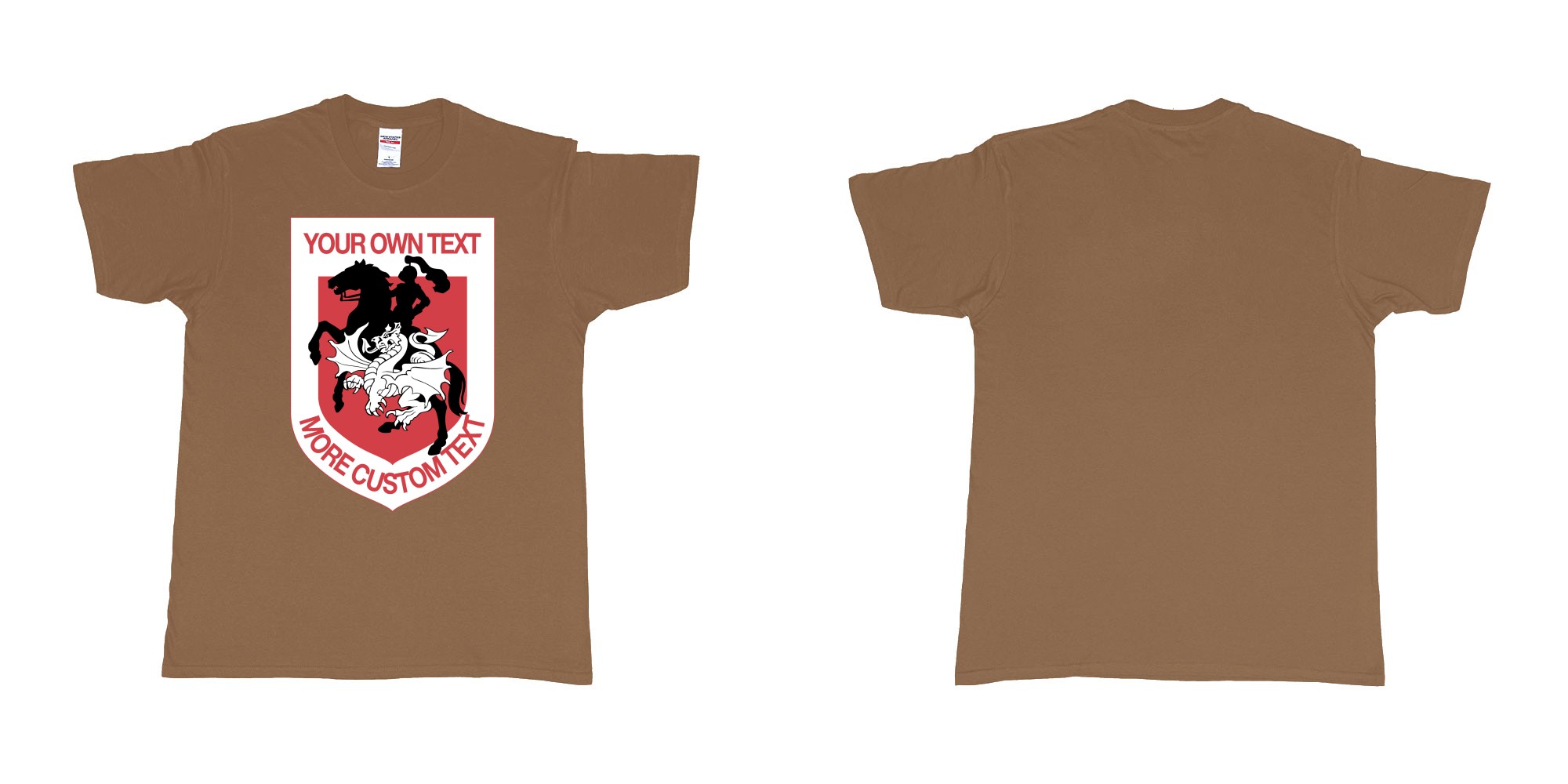 Custom tshirt design st george illawarra dragons custom design in fabric color chestnut choice your own text made in Bali by The Pirate Way