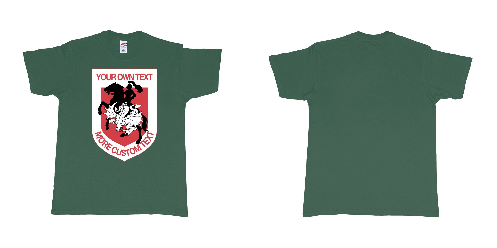 Custom tshirt design st george illawarra dragons custom design in fabric color forest-green choice your own text made in Bali by The Pirate Way