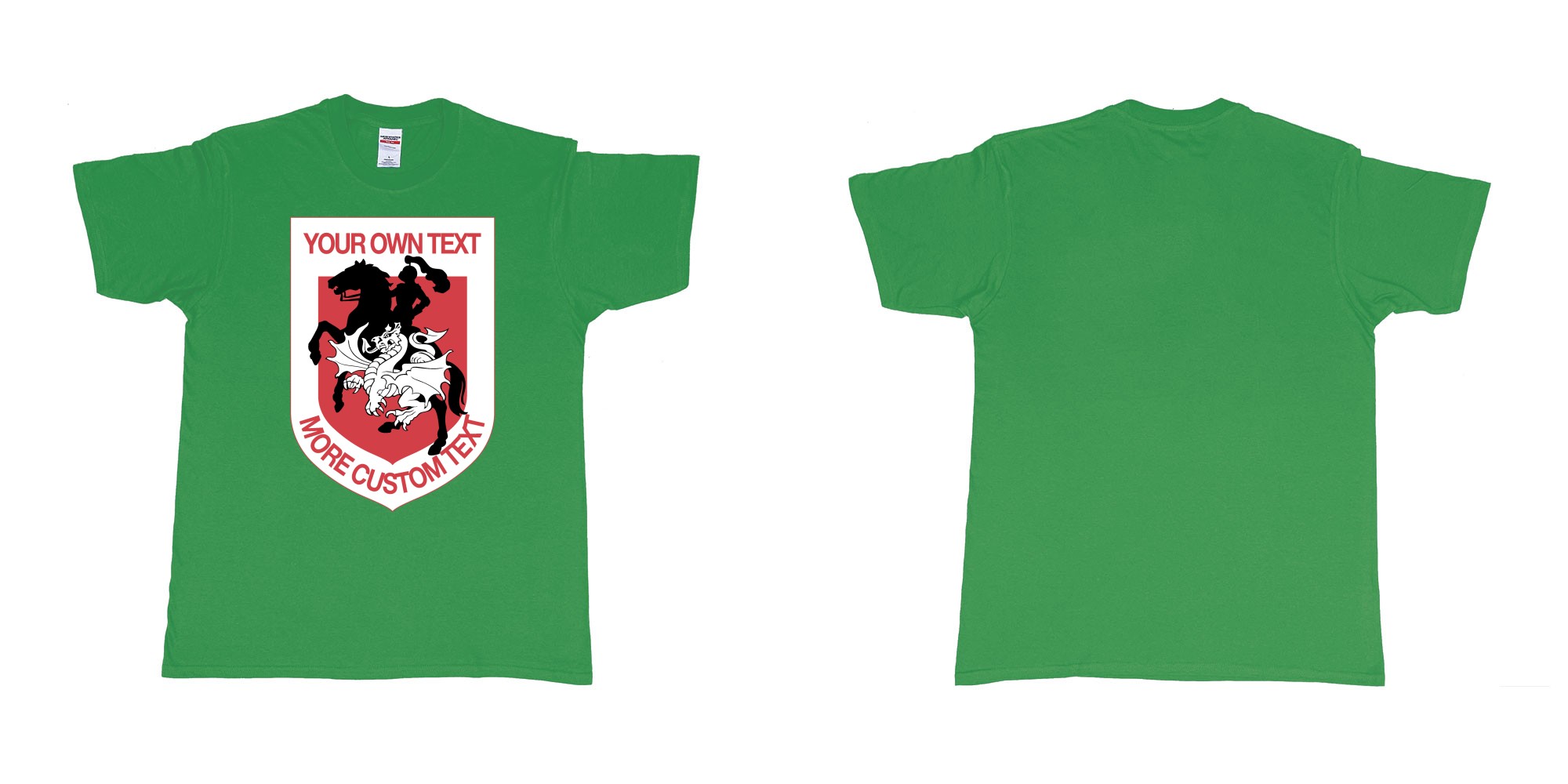 Custom tshirt design st george illawarra dragons custom design in fabric color irish-green choice your own text made in Bali by The Pirate Way