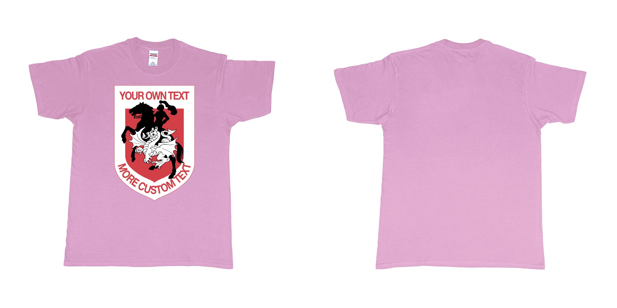 Custom tshirt design st george illawarra dragons custom design in fabric color light-pink choice your own text made in Bali by The Pirate Way