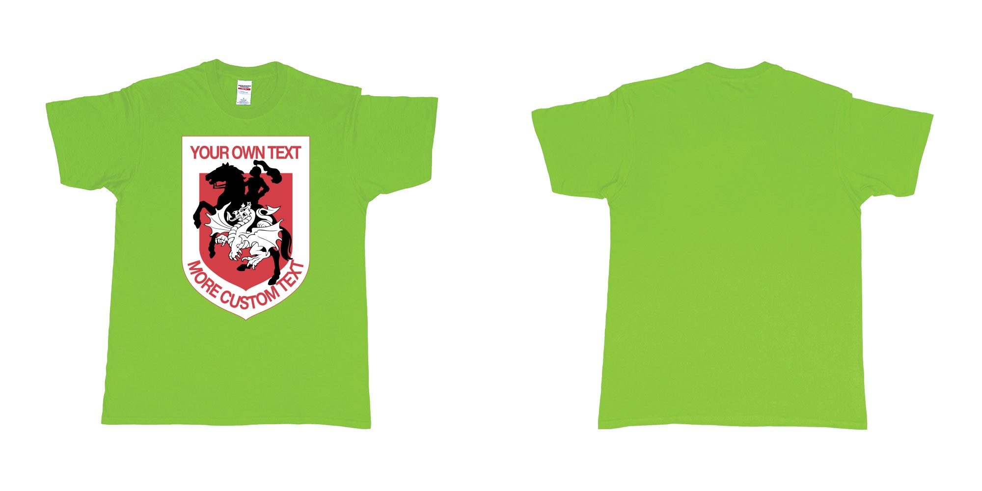 Custom tshirt design st george illawarra dragons custom design in fabric color lime choice your own text made in Bali by The Pirate Way