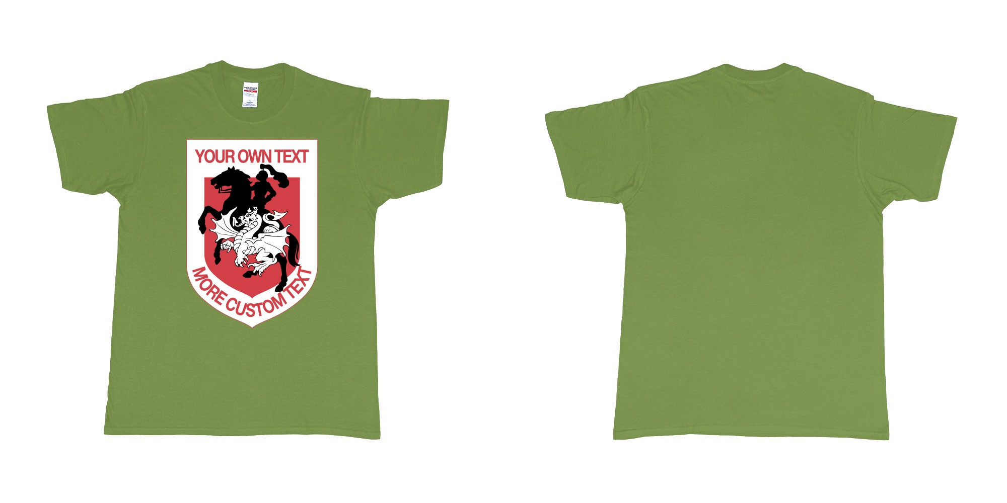 Custom tshirt design st george illawarra dragons custom design in fabric color military-green choice your own text made in Bali by The Pirate Way