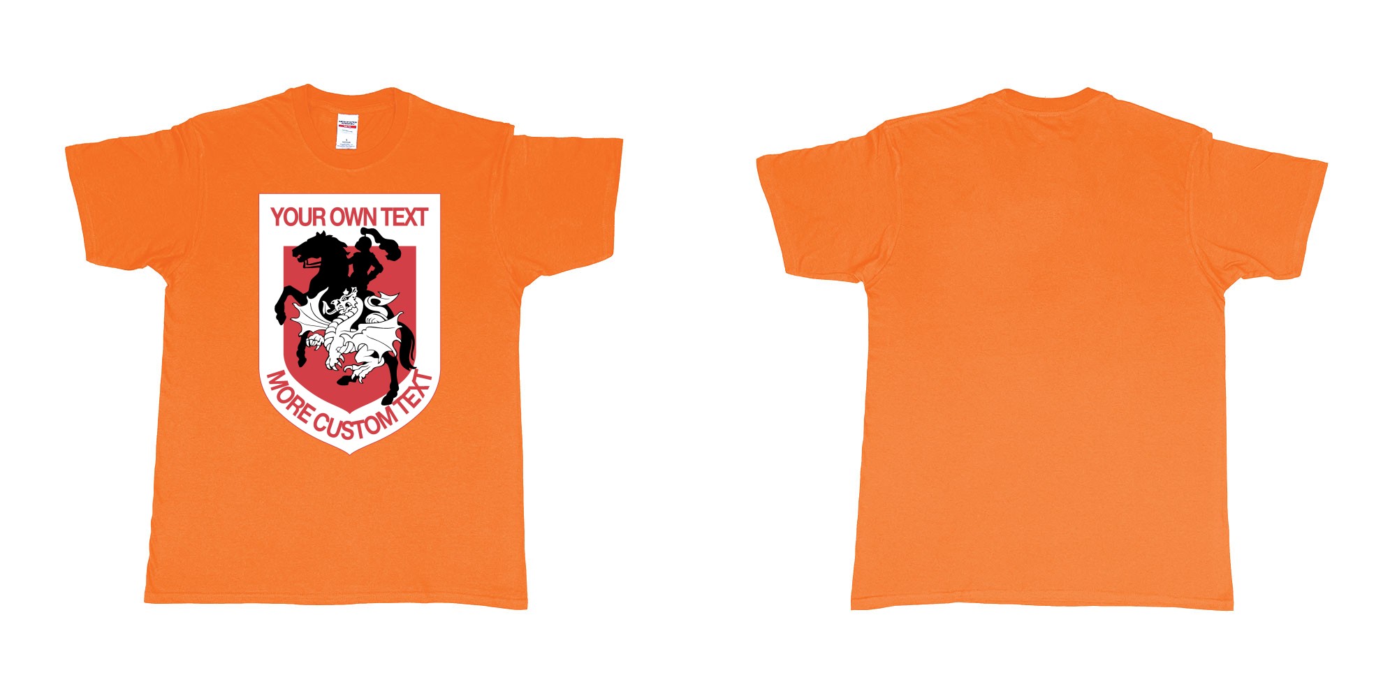 Custom tshirt design st george illawarra dragons custom design in fabric color orange choice your own text made in Bali by The Pirate Way