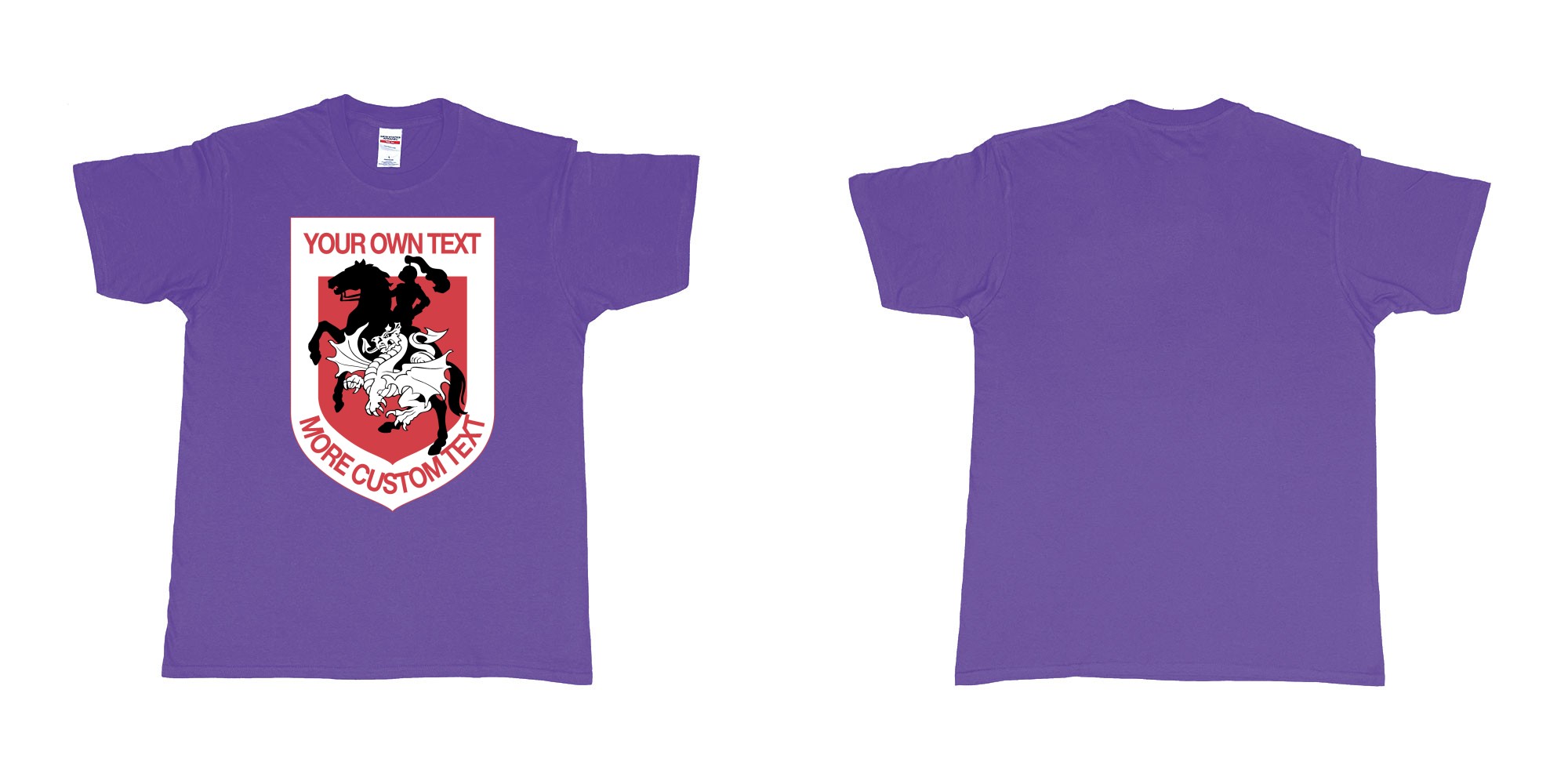 Custom tshirt design st george illawarra dragons custom design in fabric color purple choice your own text made in Bali by The Pirate Way