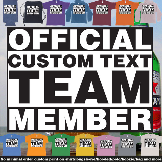 Official Custom Text Team Member Best Tshirt Printing in Bali