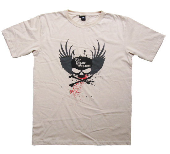 The Pirate Ways Clothing T-shirts Model 1 Standard. Fabric Material Colors used is on this model is T-shirt Fabric XXX. All The Pirate Way clothing models and printing is from our own clothing factory in Bali Seminyak