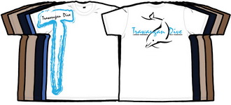 Trawangan Dive T-shirt 08 Big Painted T Logo Dolphin BK