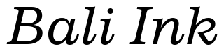 Font 12Impressum-13134-Italic: Bali Ink