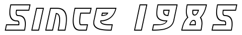 Font SF-Retroesque-Outline-Oblique: Since 1985