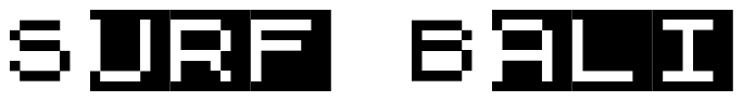Font ZX81: Surf Bali