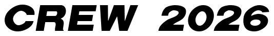 Font ArenaBlackExtended-Italic: CREW 2026