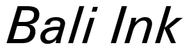 Font Zurich-BT-Italic: Bali Ink
