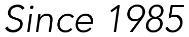 Font 12-Avenir-35-LightOblique-73173: Since 1985