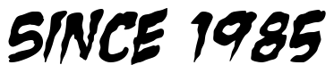 Font Zombie-Guts-Italic: Since 1985