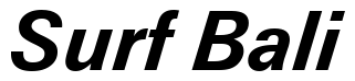 Font Zurich-Greek-Bold-Inclined-BT: Surf Bali