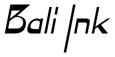 Font Zyme-Oblique: Bali Ink