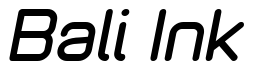 Font Zolano-Sans-BTN-BoldOblique: Bali Ink