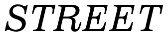 Font 12Impressum-13134-Italic: STREET