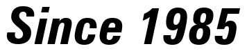 Font Zurich-Cn-BT-Bold-Italic: Since 1985