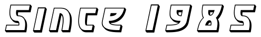 Font SF-Retroesque-Shaded-Oblique: Since 1985